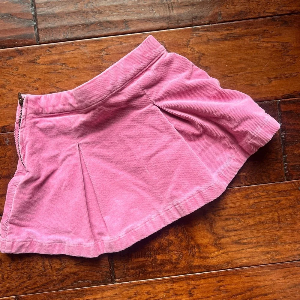Crewcuts Girls 4-5 Pink Corduroy Skirt Pleated Adjustable Waist Fall Preppy‎